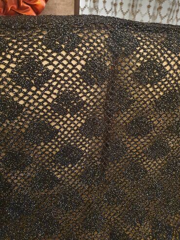 Hicab: Qara rəngli, üçbucaq formalı əl işi şal - Material: xırda parıltılı — 6