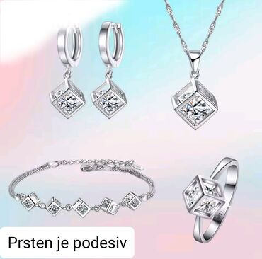 garancija na patike: Set: Minđuše, Narukvica, Ogrlica, Materijal: Cirkon