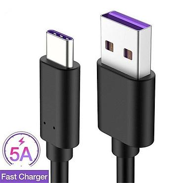 Kabellər: Type-c 5 amper usb kabel. 5-amper ötürməyə malik ağ və qara type-c — 9