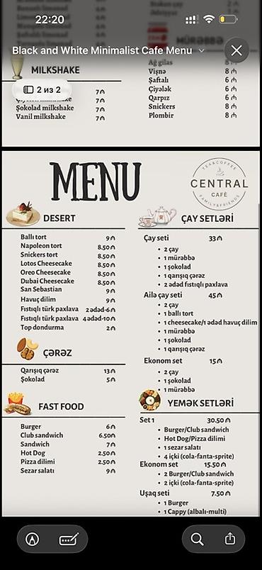 Qida məhsulları: Menu hazirlanmasi✨ Etrafli melumat ucun dm📨 Her cure menu hazirlanir — 1