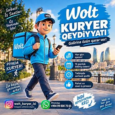 Piyada kuryer tələb olunur, İstənilən yaş, Təcrübəsiz, Gündəlik ödəniş