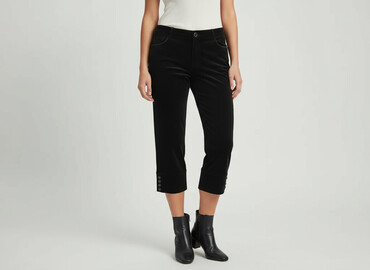 joggery damskie woskowane: Canda, Material trousers for women, size L