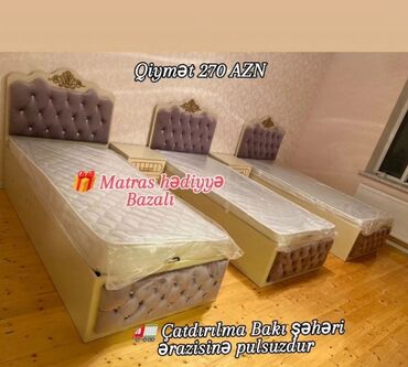 Çarpayılar: Yeni, Təknəfərlik çarpayı, Bazasız, Matras ilə, Siyirməsiz, Azərbaycan — 25