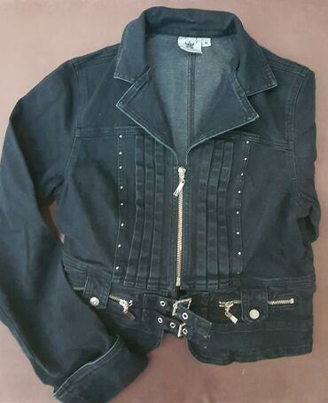 куртки джинсовые: Укороченная джинсовая куртка
46-48