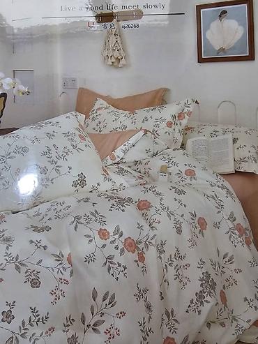Комплекты постельного белья: Варёный хлопок, муслиновые постельное белье с нежными цветочными — 7