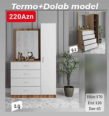 Dəhliz dolabları: Dəhliz üçün funksional və yığcam dolab. Dolabda güzgü, üst dolabça və — 11