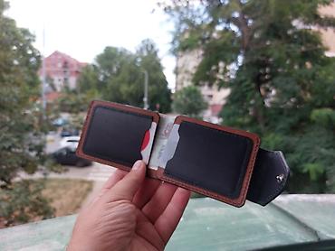 monine torbice: Minimalistički kožni novčanik – ručni rad - Materijal: prava koža u — 3