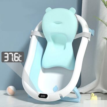 модульная мебель: Складная детская ванна с термометром и подушкой Bestbaby Особенности