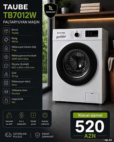 asus baki: Paltaryuyan Taube TB7012W 7 kg Taube TB7012W 7 kg Şəhər: Bakı — 1