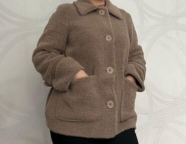 женские короткие пальто: Пальто, Зима, Короткая модель, 3XL (EU 46)
