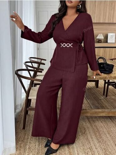 Kompleti: 🌟Damski dvodelni komplet – elegantni blejzer na preklop i široke — 2