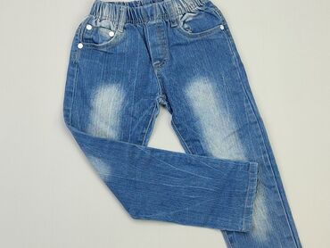szerokie nogawki jeansy: Spodnie jeansowe, 3-4 lat, 104, stan - Dobry
