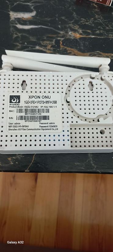 Настольные ПК и комплектующие: HS GQ XPON ONU modem/router Texniki xüsusiyyətlər: - Model — 2