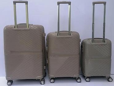 Putni koferi i torbe: Komplet kofera – 3 veličine, bež boja - Materijal: tvrda školjka — 6