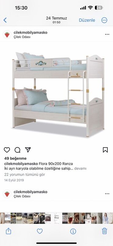 cilek: Oğlan və qız üçün, İşlənmiş, Çarpayı, Matras ilə, Siyirməsiz