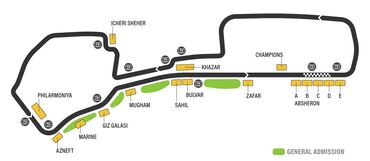 F1 Baku . Oz qiymetinen ashaxi . 18 Sentyabr - 1 bilet Sahil 130 Azn