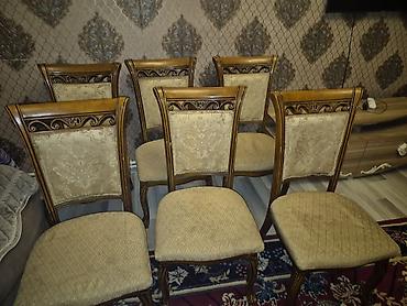 ağaclar: Klassik üslubda 6 ədəd yemək otağı stulu dəsti. - Karkas: bərk ağac — 2