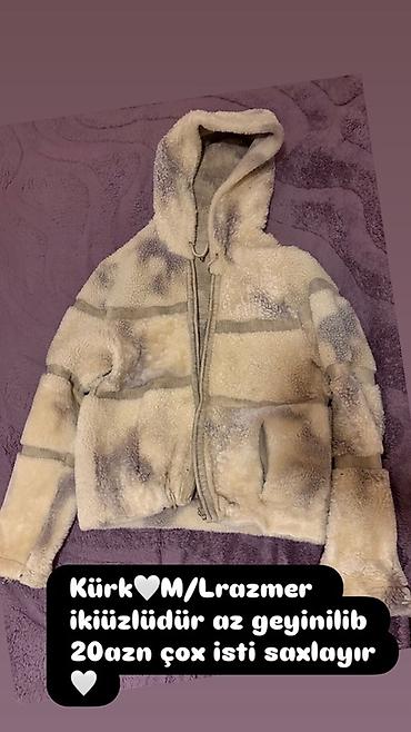 bomber kurtka: Kürk kapüşonlu jaket - Ölçü: M/L - İkiüzlü model (hər iki tərəfi — 1