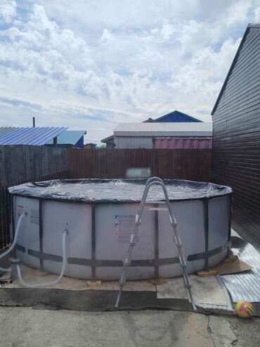 бассейн пластик: Бассейн каркасный Steel Pro MAX, 457 х 122 см, фильтр-насос, лестница
