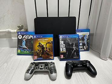 microsoft hp: PlayStation 4 Slim + 2 джойстика + диски Комплектация: - Консоль Sony — 1