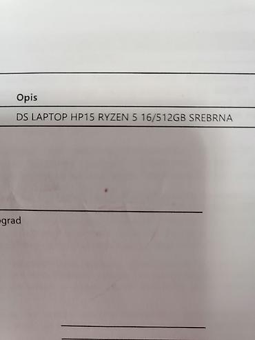 HP: HP laptop 15.6" – AMD Ryzen - Brend: HP (logo na poklopcu i ispod — 8