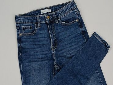 czarne spodnie z wysokim stanem z dziurami: Denim, Jeans for women, size XS (EU 34)