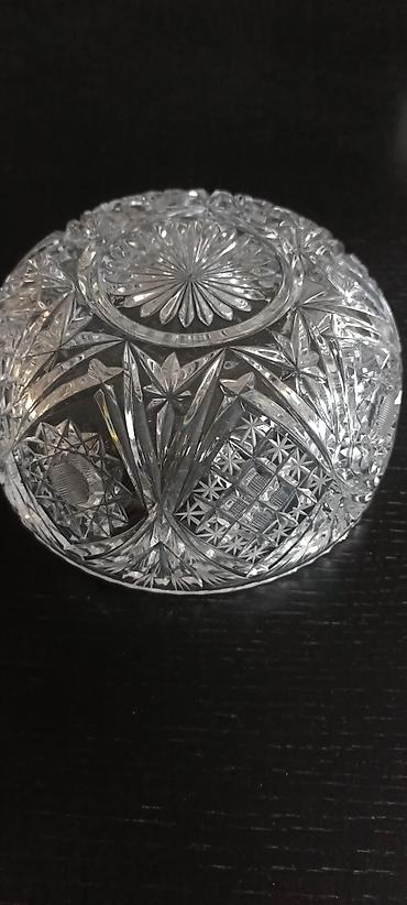 qedimi xrustal: Kəsma naxışlı xrustal(kristal tərzində) qab.Əsl xrustal! — 6