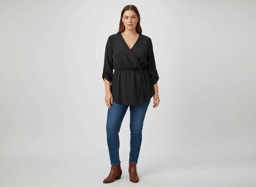 eleganckie bluzki plus size: Women's blouse, size 2XL