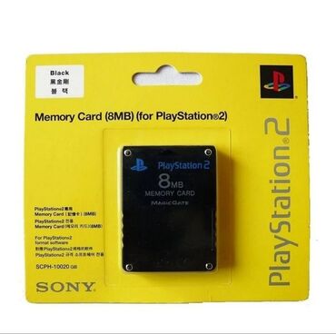 PlayStation 2 Oyunların və qarışıq mehsulların satışı: Ps2 ucun memory card sade 18 azn orginal 25 azn ps2 oyunlarda