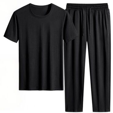 одежда для больших: Мужской домашний костюм, 7XL (EU 54), Новый, цвет - Черный, Платная доставка, Самовывоз