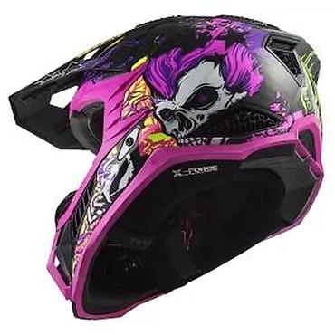 američka pita 7: Motokros kaciga u crnoj boji sa jarkim pink i neon žutim/zelenim — 9