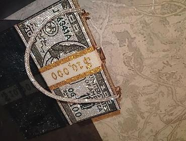 Çantalar: Pul dəstəsi dizaynlı parıltılı qol çantası/klatç - Forma: dollar — 1