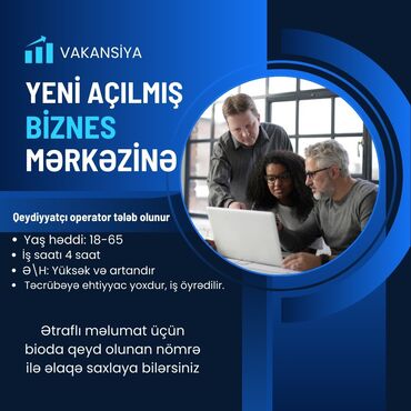 Tikiş: Operator xanım və bəy Tələb Olunur. Tələb olunanlar: İşində