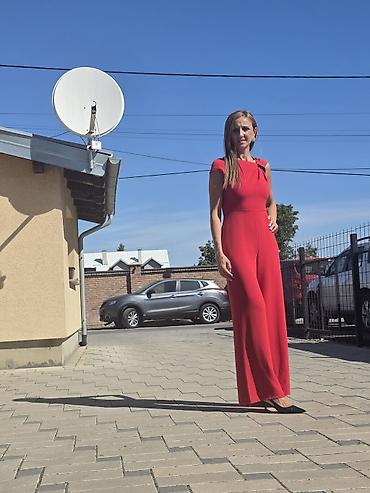 jena cane: Elegantni ženski crveni kombinezon - Model: dugačak kombinezon sa — 4