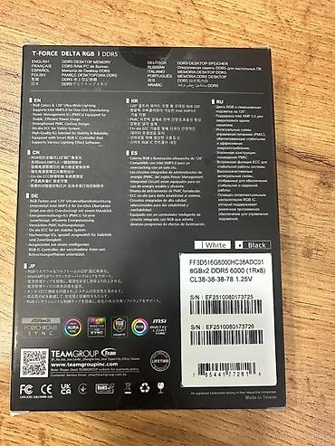 gaming qulaqcıq: Operativ yaddaş (RAM) Team Group, 16 GB, > 4000 Mhz, DDR5, PC üçün, Yeni — 4