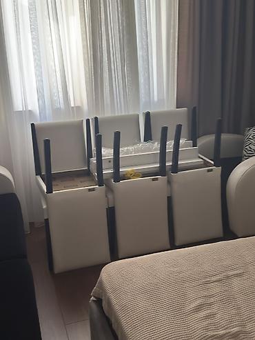 uşaq stulu: Qonaq otağı üçün mebel dəsti - Rəng: ağ korpus, qara dekorativ — 8