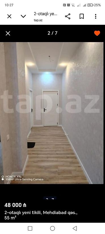 gündelik: 2 otaqlı yeni tikili mənzil – Mehdiabad qəs., 55 m² Planlaşdırma və — 2