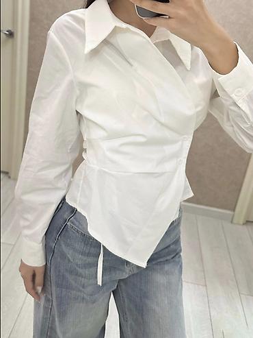 lining s: Женская рубашка на запах, на завязках, состояние новое 100%хлопок — 1