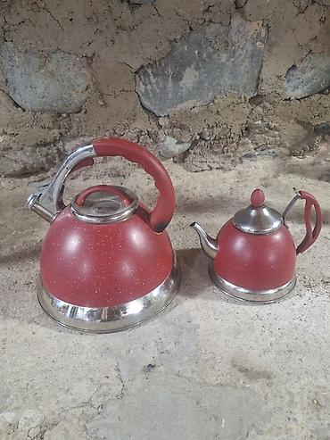 dəm cayniki: İşlənmiş, rəng - Qırmızı, Çaydan, 2,5 bucket volume l, Azərbaycan — 2