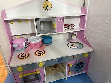 kuklar: Uşaq üçün taxta “oyun mətbəxi” dəsti - Material: möhkəm taxta — 1