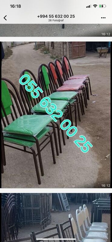 Stullar: Mətbəx üçün, Yeni, Qatlanan, rəng - Çəhrayı Stul — 5