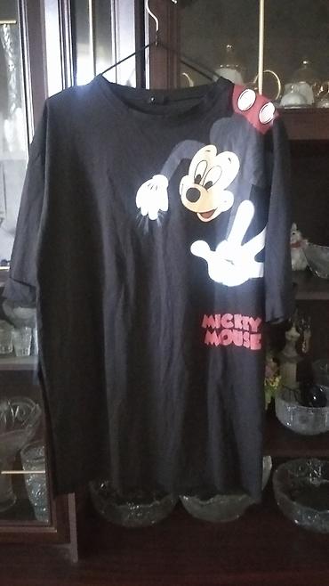 alt geyimi: Qara rəngli unisex T‑shirt – Mickey Mouse printi - Rəng: qara - — 1