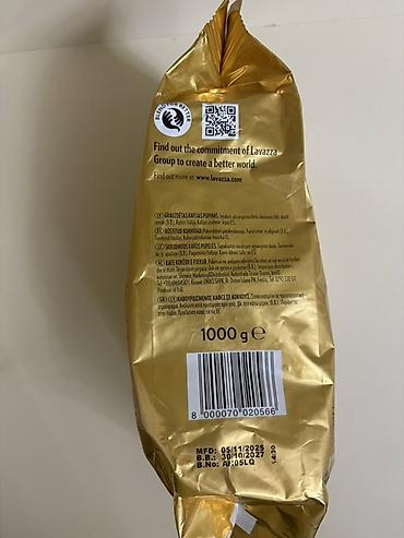 green coffee: Məhsul: Lavazza Qualità Oro qəhvə dənələri - Mənşə: Torino, İtaliya — 2