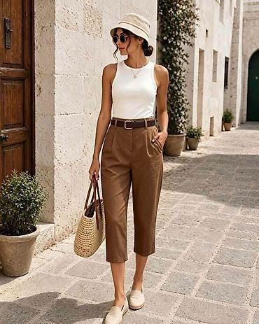 camel active jeans: Lagane ženske letnje pantalone sa dubokim strukom + gratis braon kaiš — 6