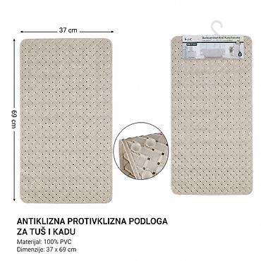 KMT Svetlosmeđa pletena prostirka za kadu – antiklizna podloga za tuš