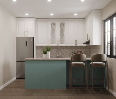 Sifarişlə mətbəx mebeli: Sifarişlə mətbəx dəsti, Özü çəkən petlələr, DSP, Kredit yoxdur, Ödənişli çatdırılma — 10