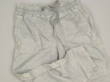 spodnie woskowane białe: Zara, Material trousers for women, size L (EU 40)