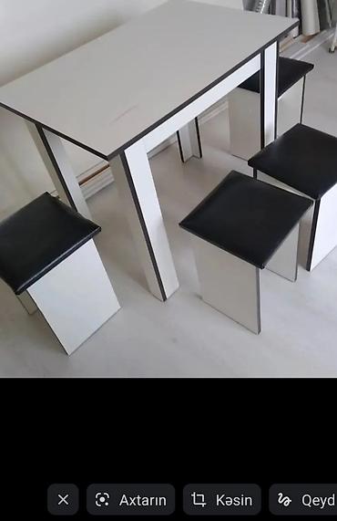 bağ stulu: Mətbəx üçün, Yeni, Açılmayan, Kvadrat masa, 4 stul — 3