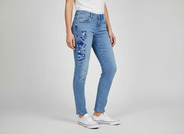 jeansy plus size wysoki stan: Promod, Джинси жіночі, розмір XS