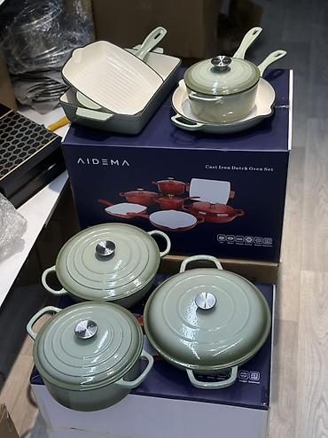Наборы посуды: Набор чугунной посуды AIDEMA — Cast Iron Dutch Oven Set Все цвета — 4